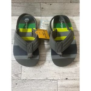 Cat & Jack toddler grey thong sandles L 9/10